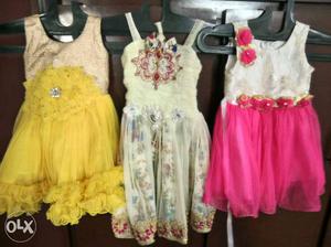 Combo of 3 frocks (1year old) Used once or twice