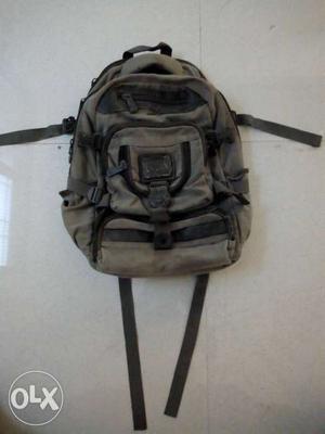Gray And Black Backpack with 8 storages