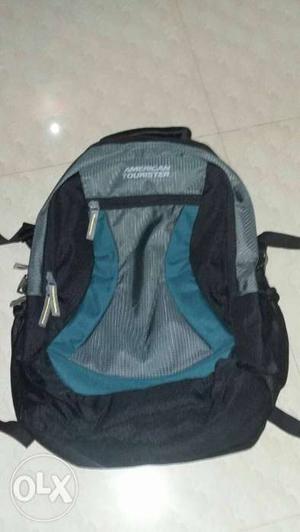 Gray, Black, And Blue Backpack