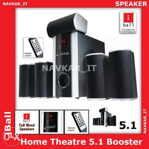 Iball Home Theatre 5.1(5 speakers, woofer with remote
