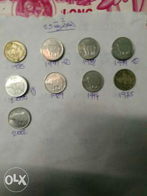 Indian old 25pishalu coins