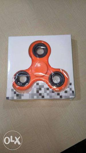 Orange And Black Hand Spinner With Box