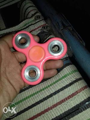 Pink And Silver Tri Hand Spinner