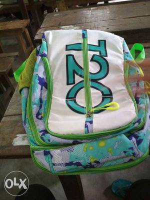White,gree,blue,and Yellow T20 Backpack