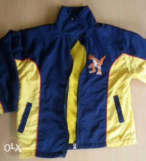 Blue And Yellow Zip-up Jacket