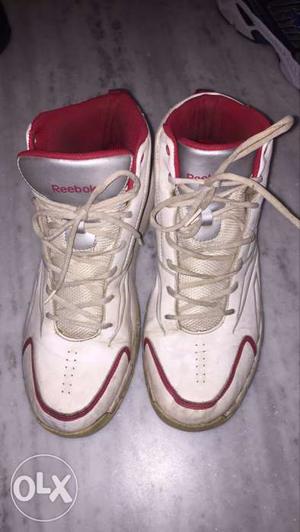 Red-and-white Reebok High-top Sneakers