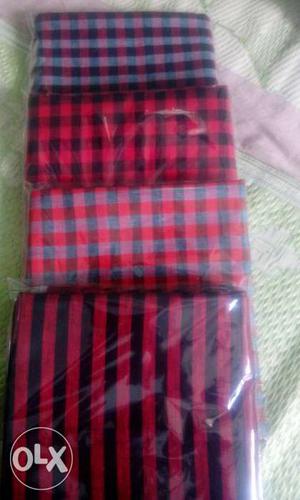 Three Flannel Textiles In Pack