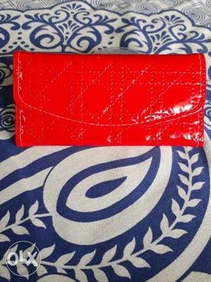 Women's Red Patent Leather Clutch Bag