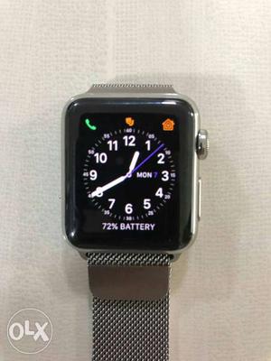Apple watch stainless steel with milanese loop