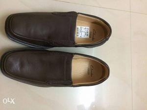 Clark's New Brown Leather Slip-on Shoes