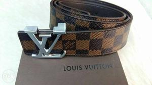 Damier Ebene Louis Vuitton Leather Belt