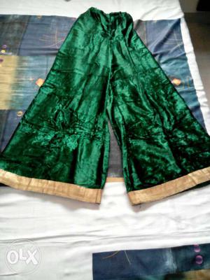 Green colour velvet plazzo with net dupatta and