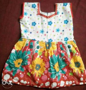 Kids cotton frock suitable for 0 - 2 yrs