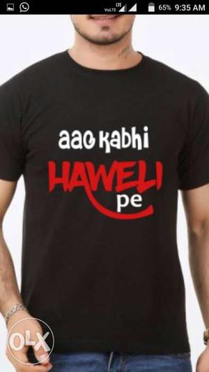Men's Black Haweli Crew Neck T-shirt
