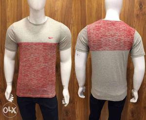 Men's Gray And Red Nike Shirt
