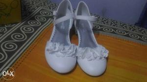 Women's Pair Of White Strapped Pumps