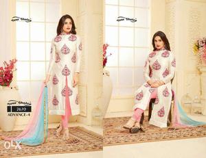 Women's Red And White Salwar Kameez Collage