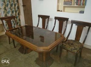 5.5 x 3.5 Shisham wooden Dinning Table with 4
