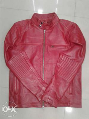 (BROWN)(TAN) (RED) pure Leather Zip Jacket