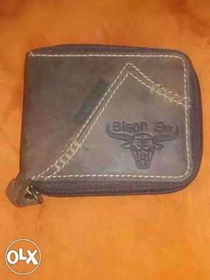 Beige Bison Leather Wallet