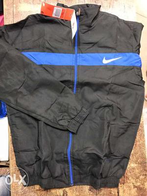 Black And Blue Nike Zip-up Windbreaker Jacket