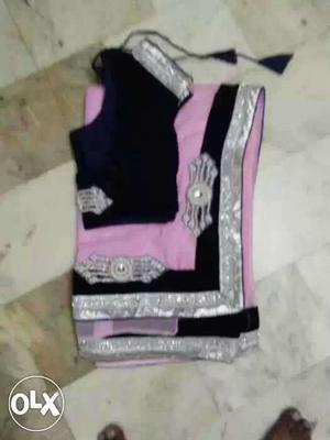 Black And Pink Glittered Gaghra Choli