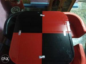 Black And Red Table 4 seater