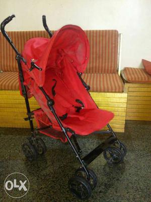 Black & Red Pram/stroller In Very Excellent