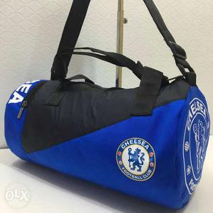 Blue And Black Barrel Bag