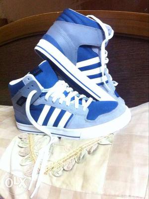 Blue And Grey Adidas High-top Sneakers