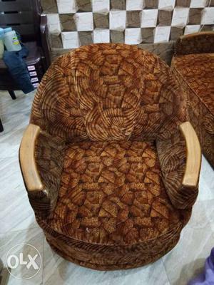 Brown And White Armchair