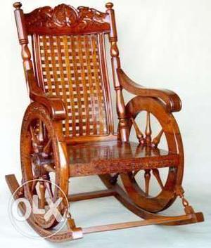 Brown Wooden Wheelchair