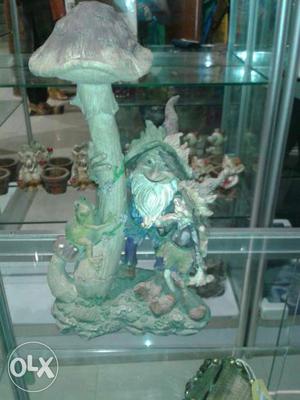 Dwarf With Frog Figurine
