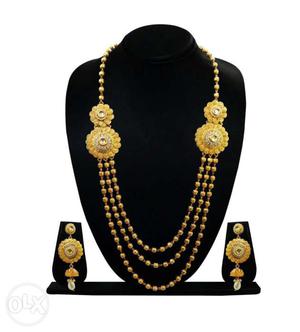 Gold Necklac And Earrings Set
