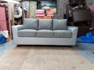 Gray Fabric Padded 3-seat Sofa