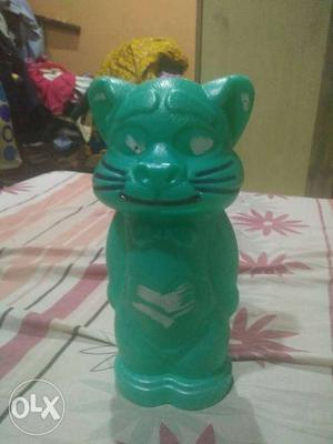 Green Ceramic Cat Figurine