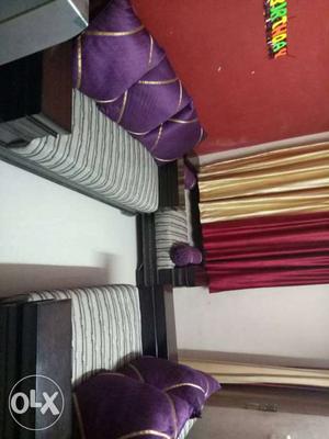 Grey And Purple Fabric Sofa S Et