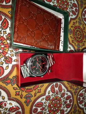 Gucci wallet and swiss watch branded not used much both rs