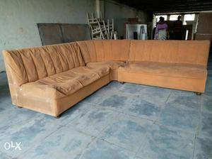 L shaped sofa set made of good quality teakwood