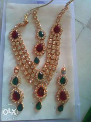 No us artificial jewellery with earring mang tika jese Lena