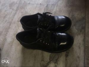 Pair Of Black Leather Casual Shoes