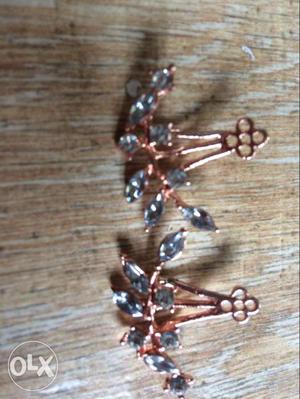 Pair Of Diamond Embellished Drop Earrings
