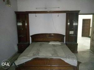 Pure teak wood double bed with storage with