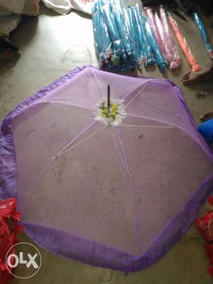 Purple And White Umbrella