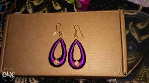 Purple Hook Earrings