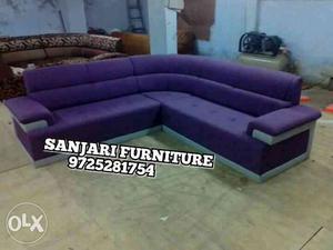 Purple Tufted Sectional Sofa