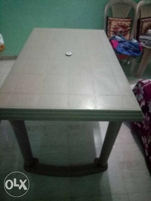 Rectangular White Patio Table