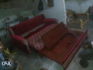 Red And Black Trundle Sofa