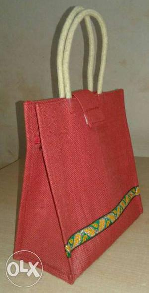 Red And Brown Tote Bag