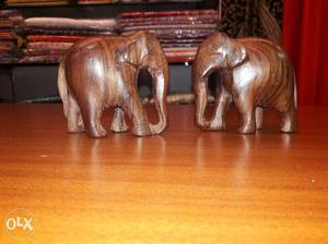 Rosewood carving elephant pair for showcase height 3 inches